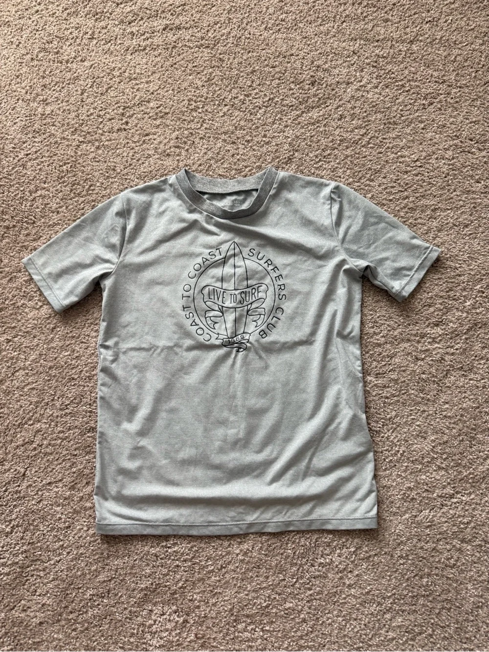 GAP Kids Grey 'Live to Surf' Short Sleeve Rash Guard Size XS 4/5